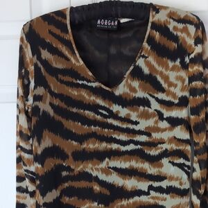 Morgan Animal Print V-Neck Blouse